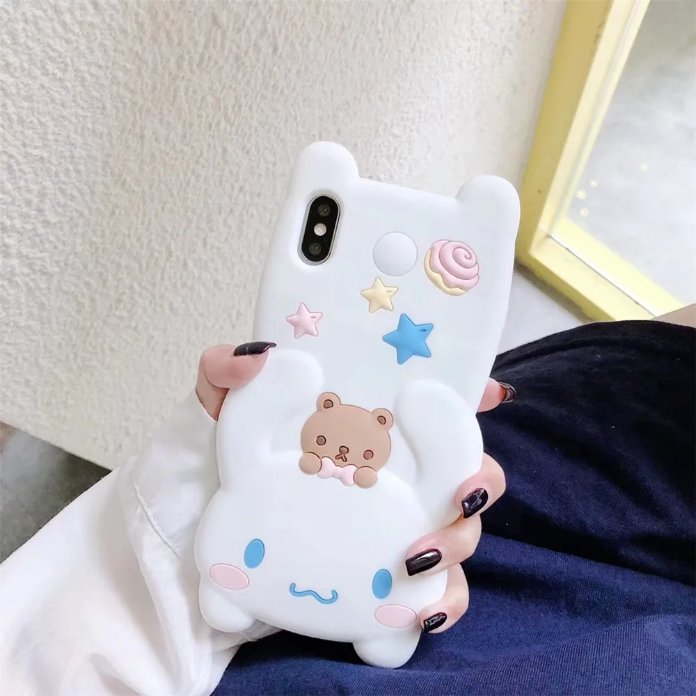 3D Аниме My melody Hello kitty Мягкий силиконовый чехол для телефона для iphone 11 pro max 6 7 8 plus X XR XS MAX Cinnamoroll Lanyard Cover - Цвет: 6