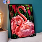 Алмазная живопись, фламинго, квадратнаякруглая животная, новинка, алмазная вышивка 5D стразы, фотоподарок