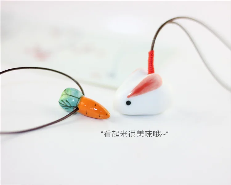 Креативный милый мультяшный ручная роспись Керамическая морковка цепочка на