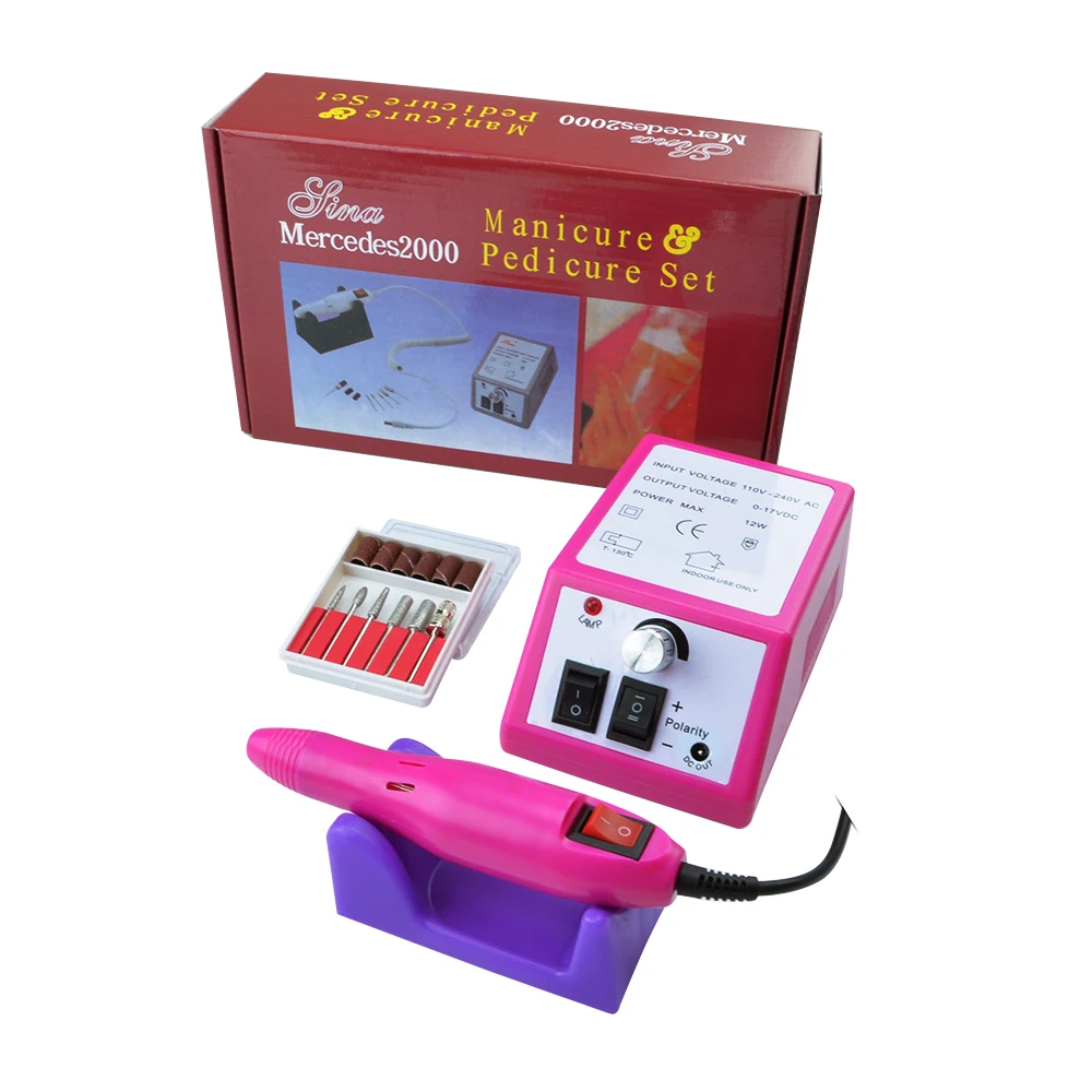 Pink SET 2 Электрическая машинка для маникюра дрель для ногтей маникюрная машина набор пилок серая ручка для ногтей набор с EU US Plug аппарат для маникюра - Цвет: Pink SET 2