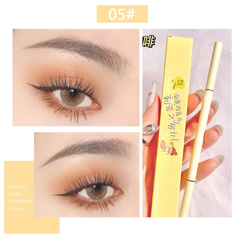 

1PC Slim Eyebrow Pencil With Brush Brown Color Long Lasting Waterproof Eyebrow Pen