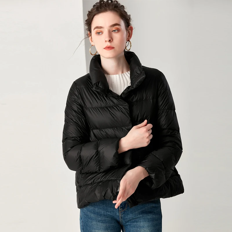 New Winter Weightless Parkas Bread Collar Jacket Women Ultra Light Down Stand Coat Jackets | Женская одежда