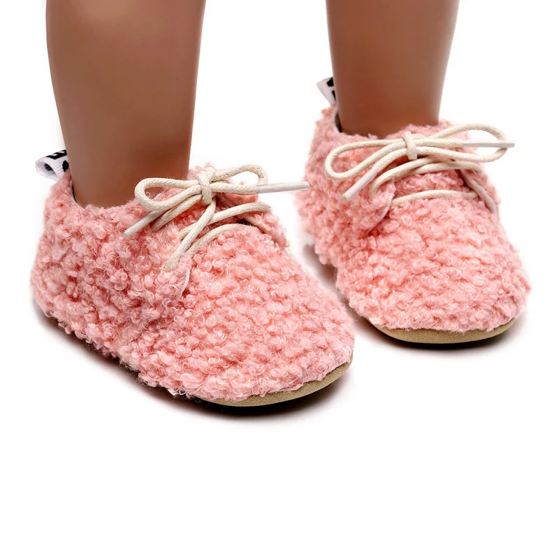 

Autumn Winter Children Short Boots Baby Plus Velvet Soft Sole Lace-up Cotton Shoes Kids Toddler Shoes 0-24M2