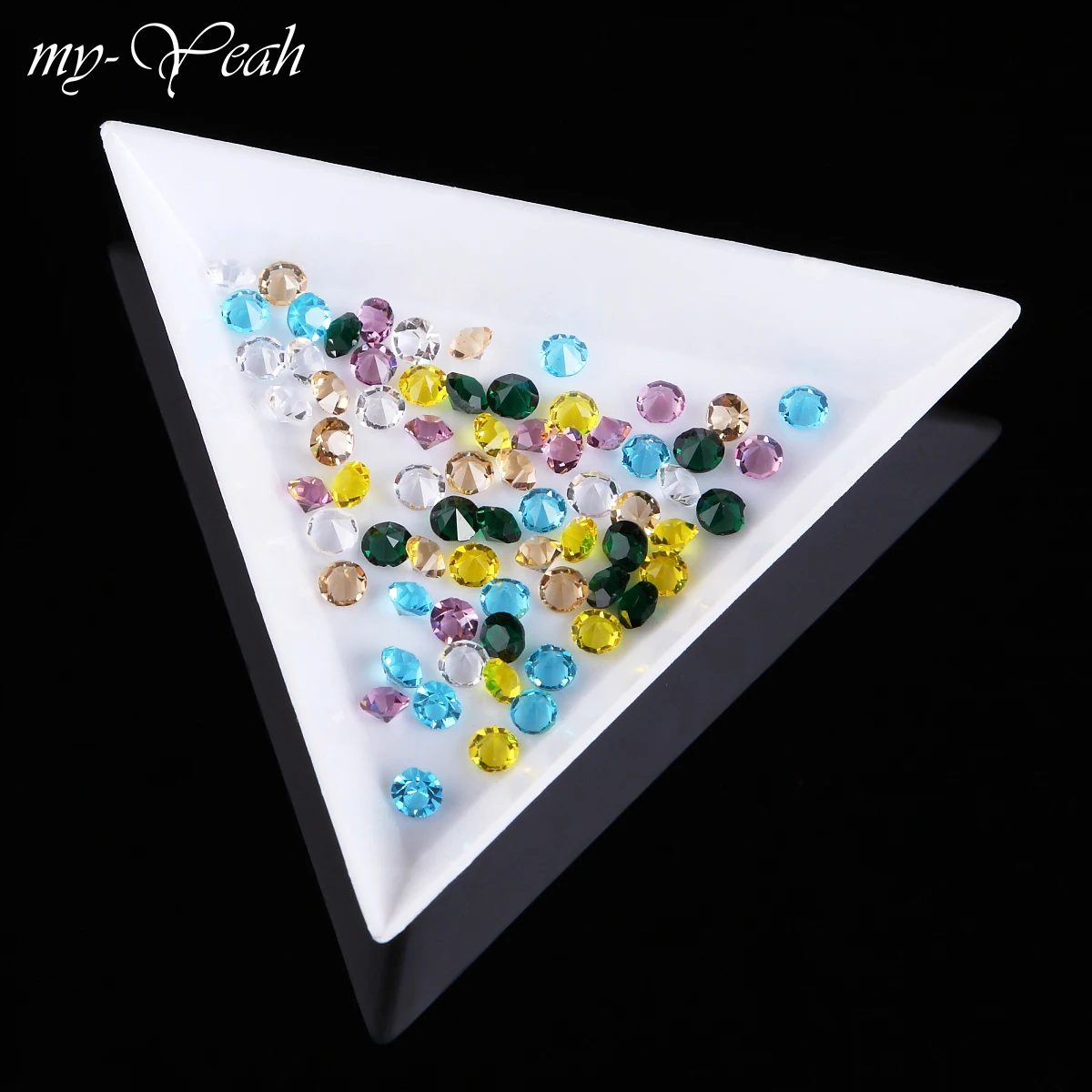 Triangle Plastic Nail Art Gem Diamond Glitter Crystal Sorting Trays Rhinestones Beads Decor Picker Storage Accessory White | Красота и