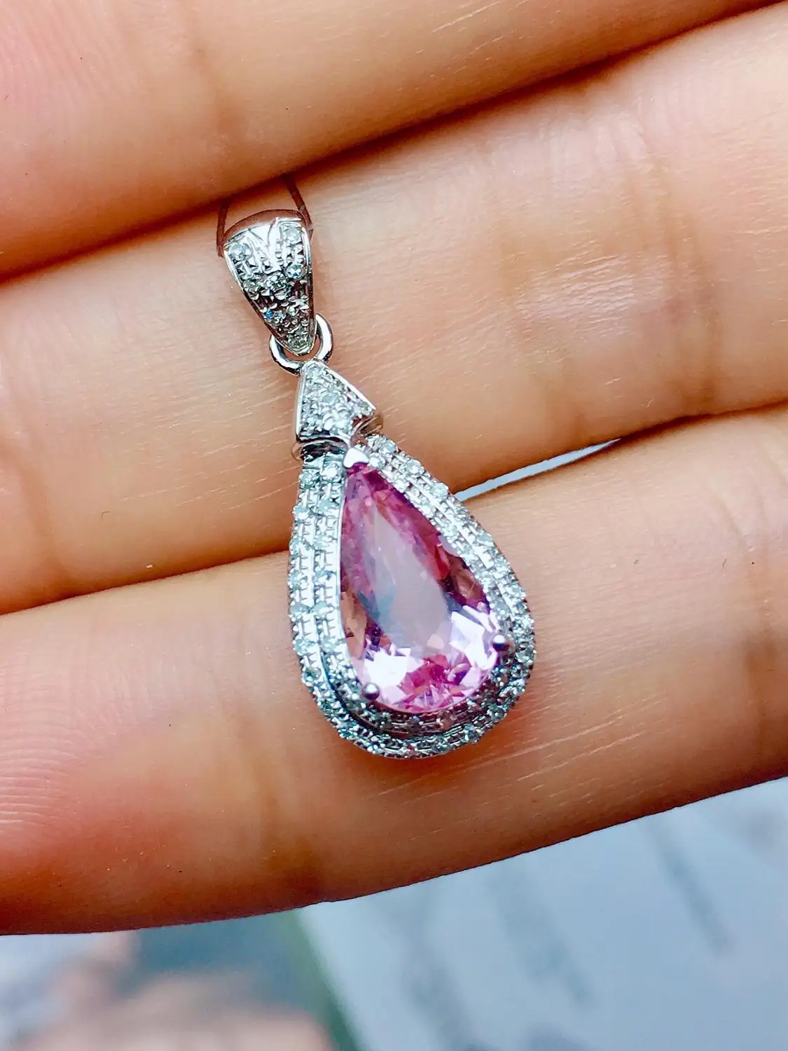 Настоящие хорошие драгоценности чистый 18 K Белый Золотой ювелирный AU750 100%