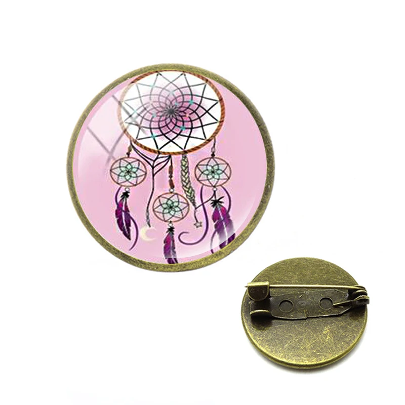Новые Броши Ловец снов очаровательные перья Мандала лотоса на булавке