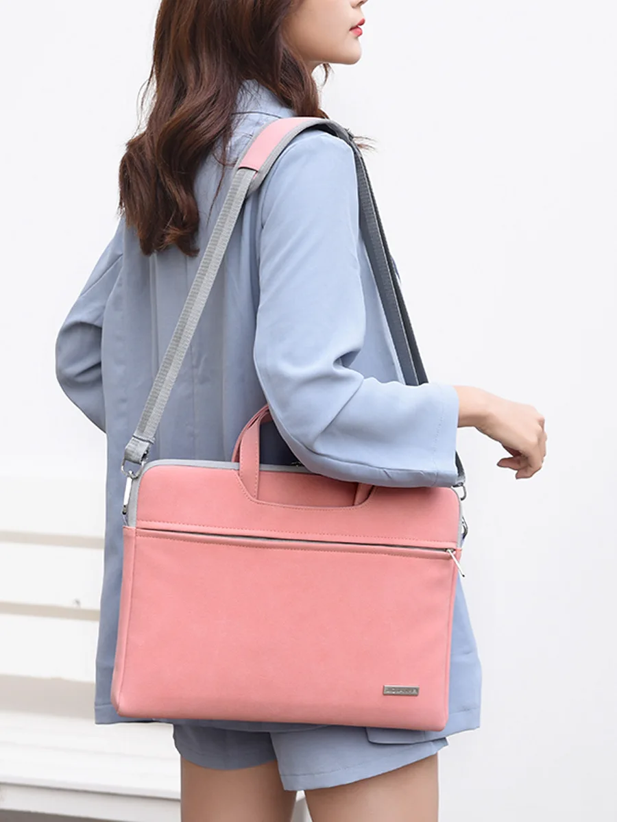 

Women's Briefcase Laptop Bags For Macbook Air Pro HP Asus DELL Lenova 13 14 15.6 Inch PU Leather Notebook Carrying Case