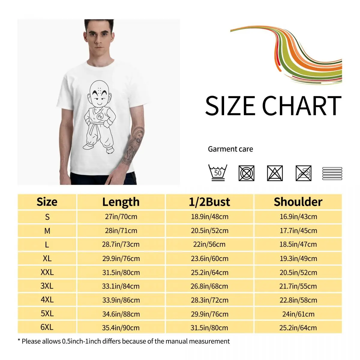 

Anime Fans Krillin E men's T-shirt durability Short sleeveRound neck T-shirt