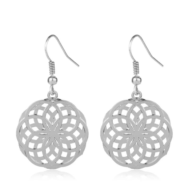 Цветок жизни Йога индийские ювелирные изделия серьги древнего племени Таиланд