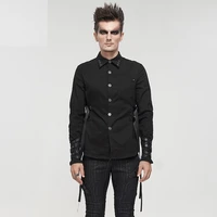 euramerican new style punk rock dark side button mens slender shirt personality fashion