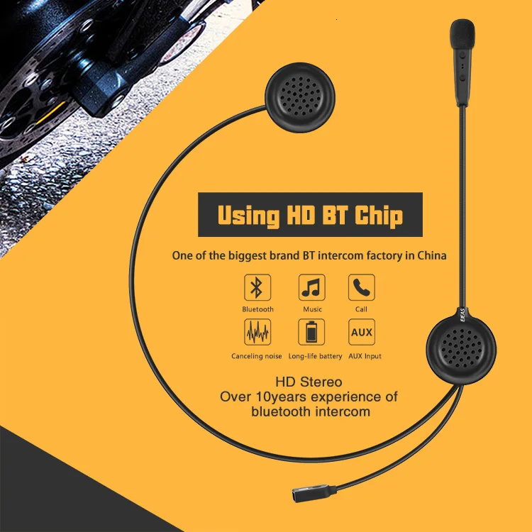 EJEAS мотоциклетный шлем Интерком Bluetooth переговорные гарнитуры для 2 гонщиков 300 м беспроводной Intercomunicador