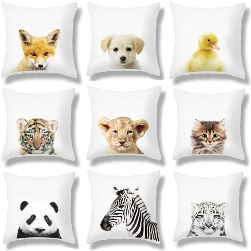 

Чехол в скандинавском стиле, кролик, собака, кошка, лиса, искусственный чехол, Декор, милый чехол для дивана, панда, утка, плюшевая подушка, че...