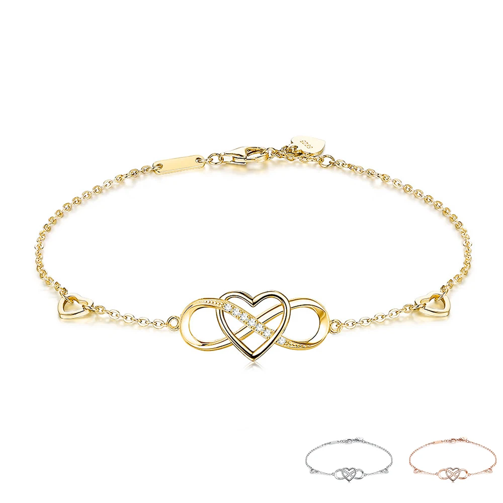 

ZEMIOR Heart Shape Bracelet For Women S925 Sterling Silver Inlay Cubic Zirconia Chain Bracelets Multicolor Choose Gifts Jewelry