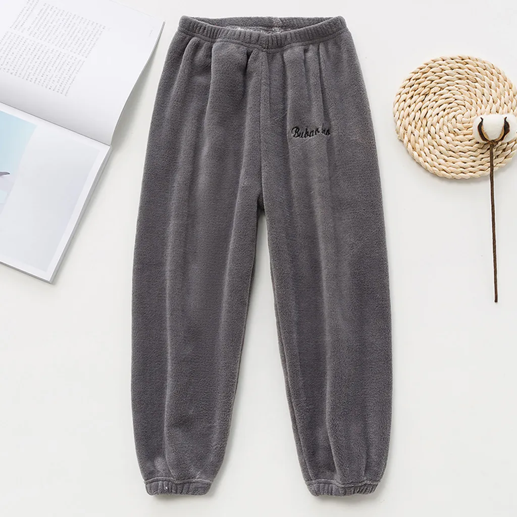 Повседневные штаны для мальчиков и девочек плотные флисовые брюки малышей на
