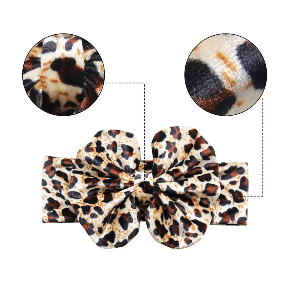 Повязка на голову с леопардовым принтом для маленьких девочек Эластичная