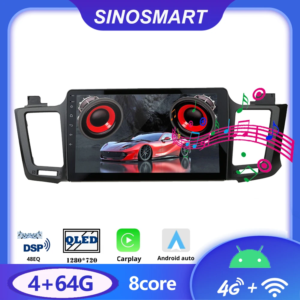 Sinosmart автомобильный радиоприемник с навигацией GPS для Toyota RAV4 RAV 4 2013-2019 поддержка OEM