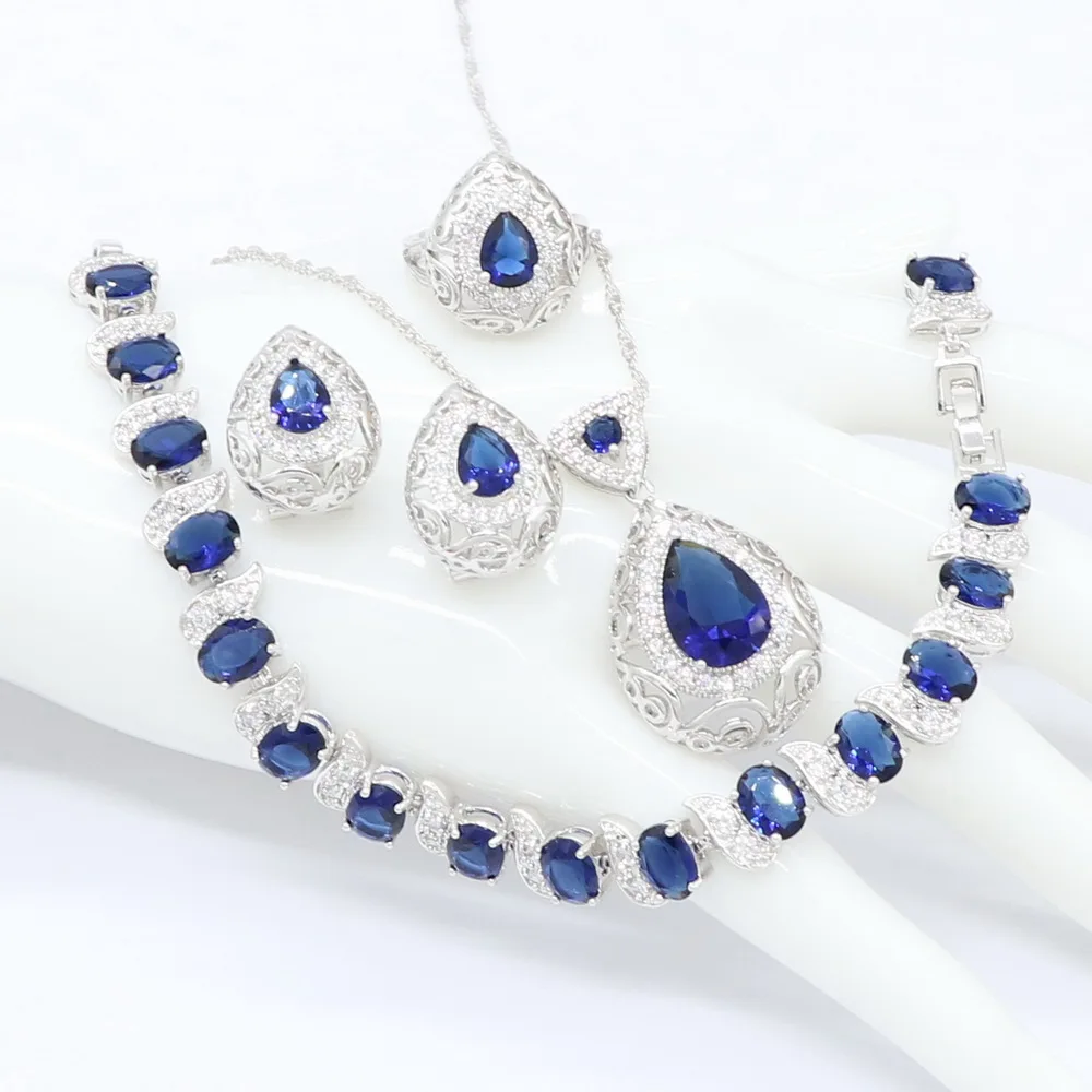 Комплект из колье серёг браслета и кольца серебра 925 пробы|Ювелирные наборы| |