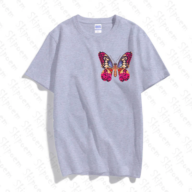 

Pink Butterfly Women Tshirt Korean Style Punk Aesthetic Vintage Gothic Harajuku Tumblr Kawaii Cotton Tee Shirt Femme Streetwear