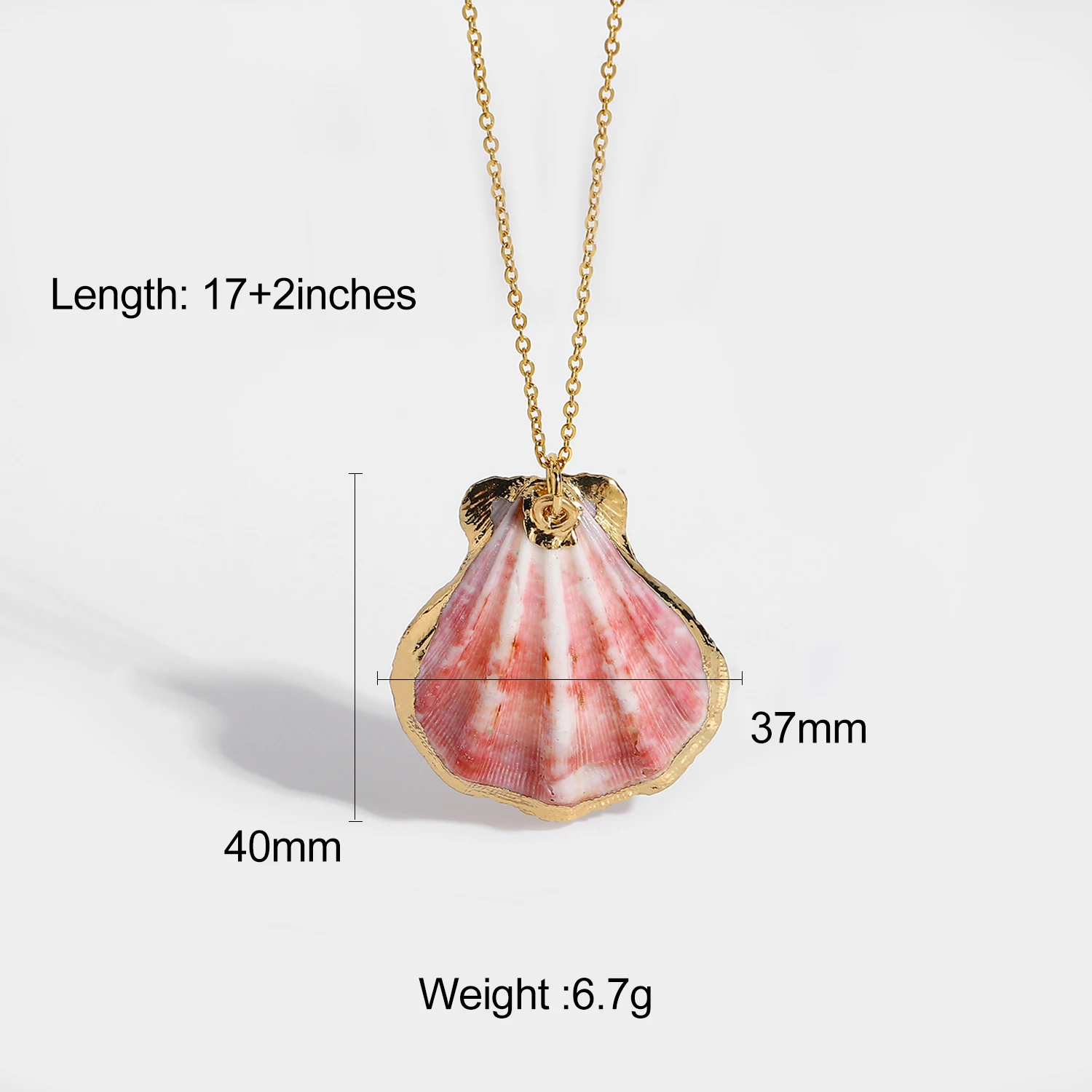 

Chic Shell Colorful Pendant Stainless Steel Necklace For Women Girls Summer Vacation Shell Choker Jewelry Accessories