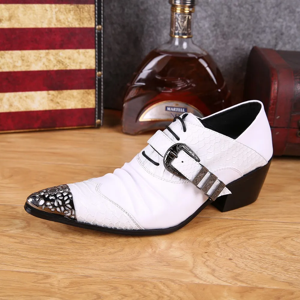 Мужские туфли-броги с острым носком из натуральной кожи | Обувь