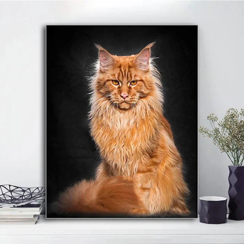 

Diamond painting Maine cat full square Drill animal diamond embroidery sale diamond mosaic picture rhinestone decoration puzzle