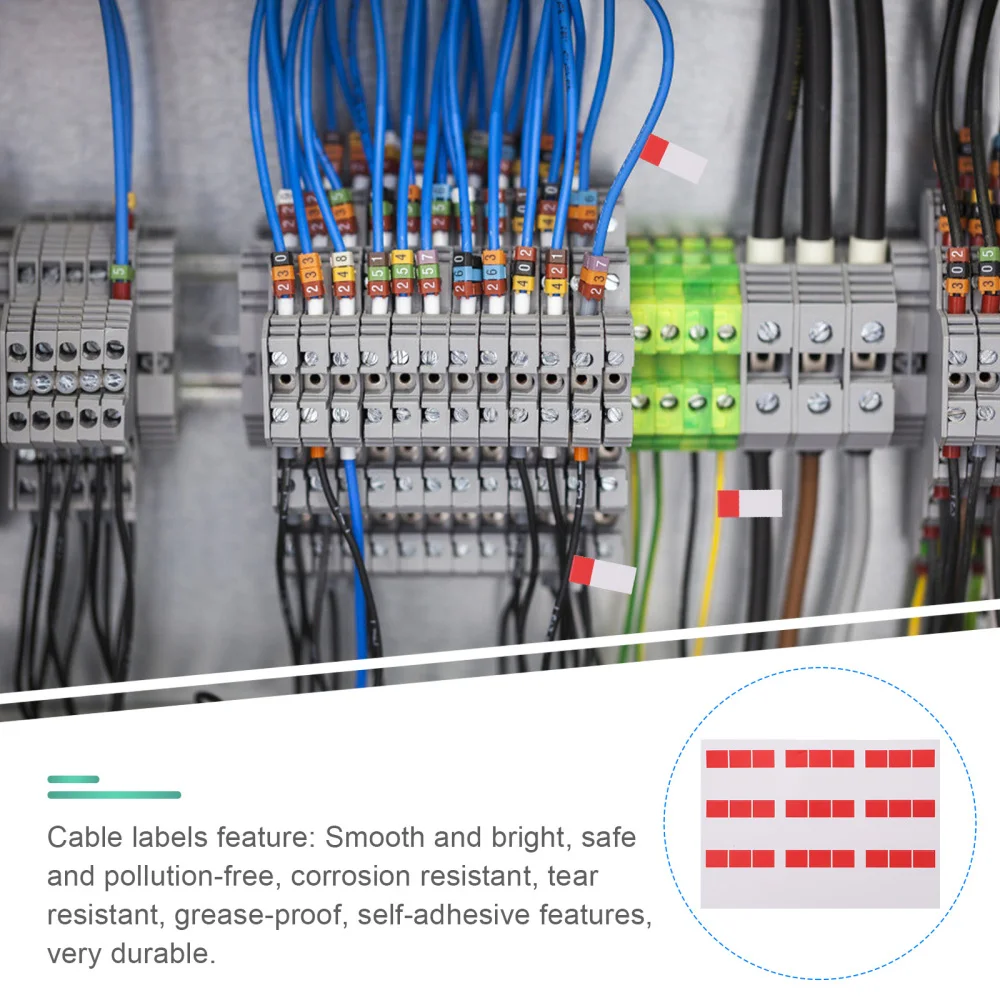 

5pcs Wire Label Tags Stickers Cable Markers Cord Identification Labels