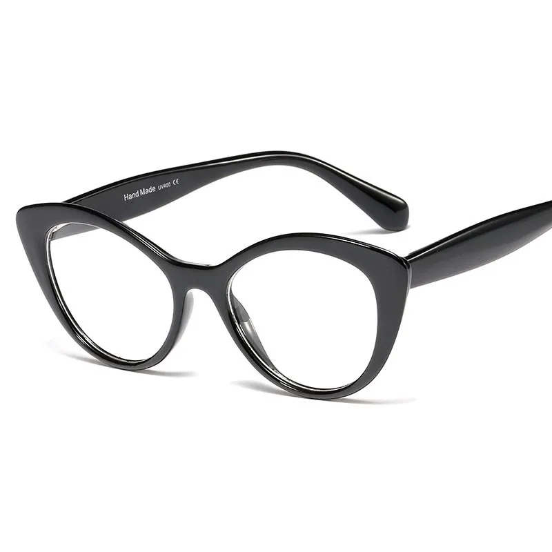 Fashion Cateye Glasses Frame Women USA StyleTrendy Oval Eyeglasses Frame Vintage Clear Lens Glasses Optical Spectacle Frame