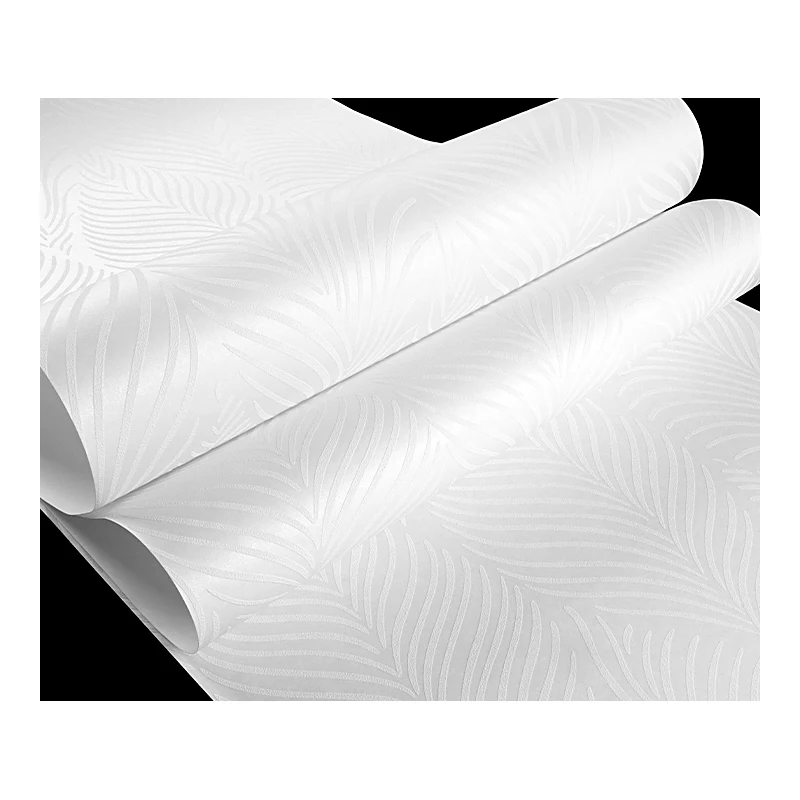 

Modern Classy White Feather Wall Paper 3d Embossed Solid Colors Wallpapers Non Woven Wall Papers Nordic Home Decor Murals GM031