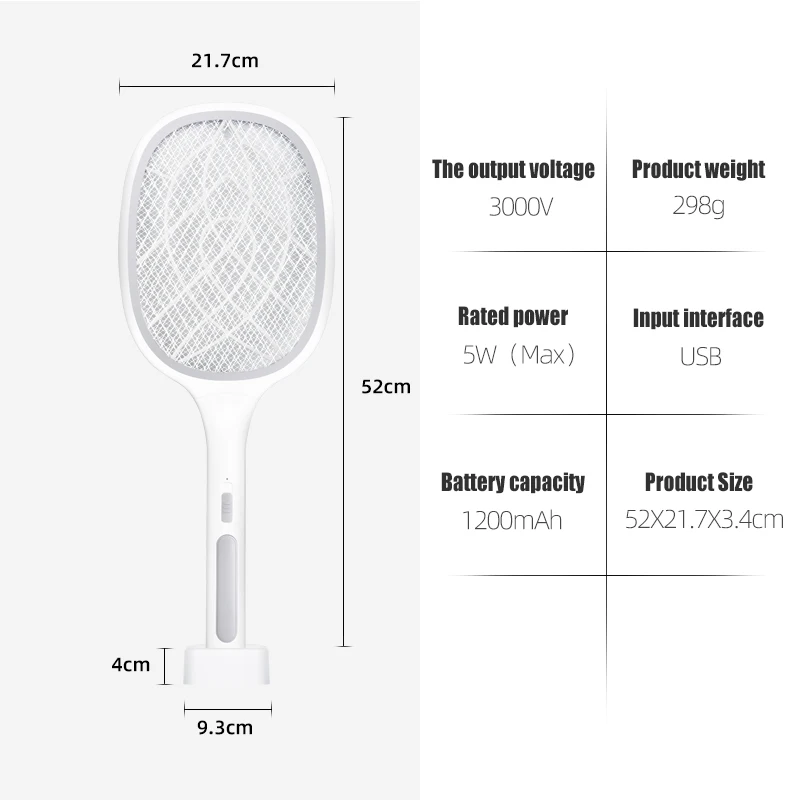 

Rechargeable Fly Swatter Electric Mosquito Killer Racket Summer Insect Killer Home Mosquito Trap Bug Zapper Lamp Anti Mosquito