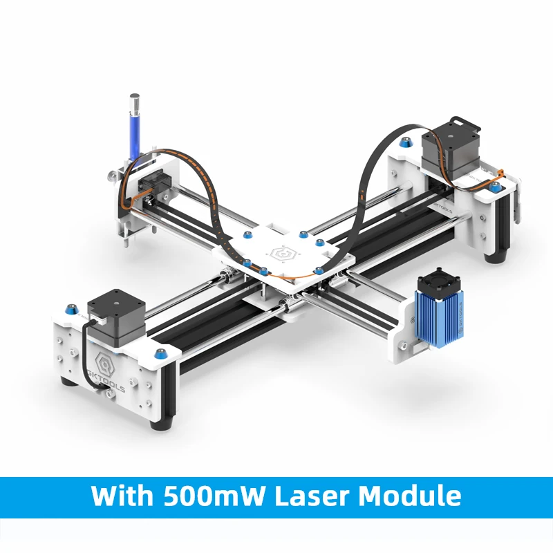 With 500mW Laser Чертежная машина Новое обновление GKDraw X3 DIY акрил Corexy XY Drawbot GRBL плоттер Комплект Надписи робот ЧПУ - Цвет: With 500mW Laser