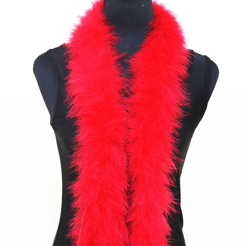 

2Meters 50Grams Fluffy Turkey Feathers Boa Scarf Feather for Crafts Boas Trim Scarf/Party Marabou Feathers for Crafts Boa Plumas