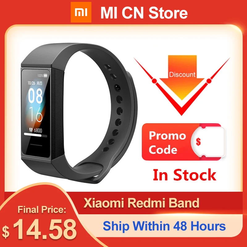 

New Xiaomi Redmi Band Smart Wristband Fitness Bracelet Multiple Face 1.08" Color Touch Screen Music Control Heart Rate