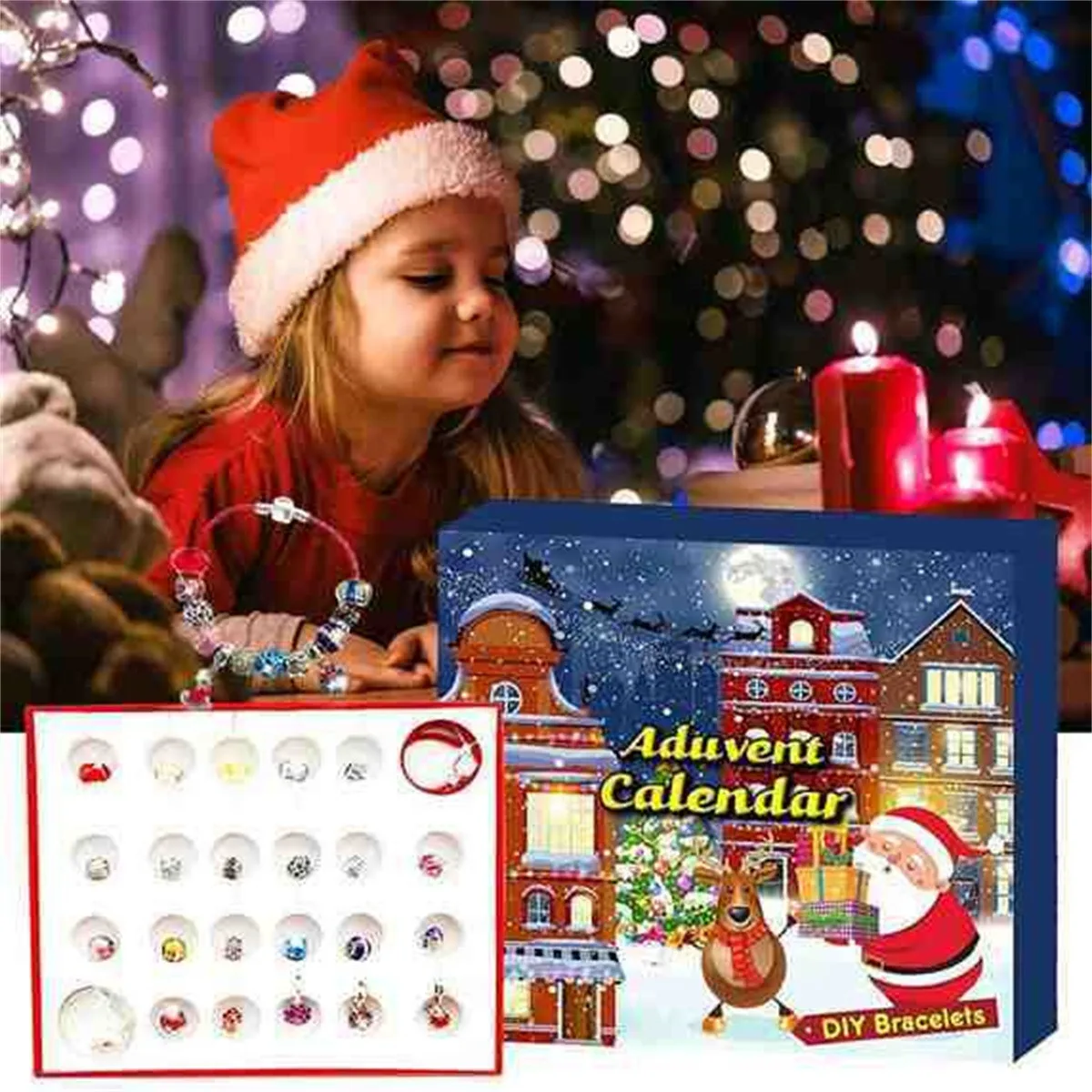 

Christmas Advent Calendar 2021 Girls DIY Bracelet Making Kit For For Kids Adult Christmas Countdown Calendar Jewelry Gifts
