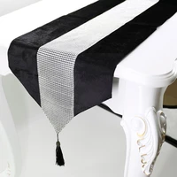 european flannel diamond table runner modern tasseled pillowcase party supplies decoration cover napkin wedding table c1r0