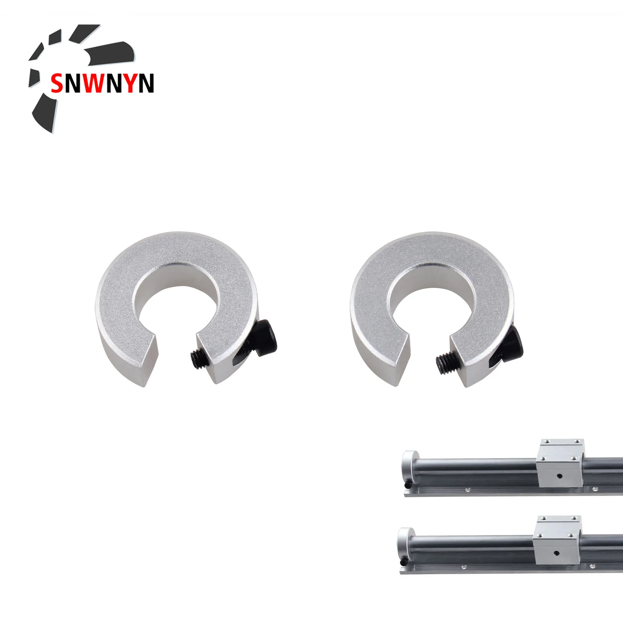 

SBR10/12/16/20/25mm Linear Rail Shaft Stop Collar Shaft Limit Fixing Ring Aluminium Alloy CNC 3D Parts Fixed Linear Rail Bearing