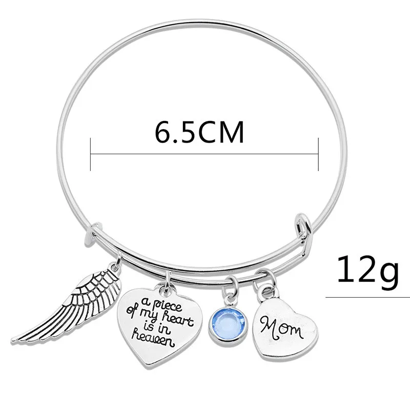 

1pc Family Bracelet a piece of my heart Angel wings dad mom Adjustable Bracelet gift Fashion Jewelry Bangles