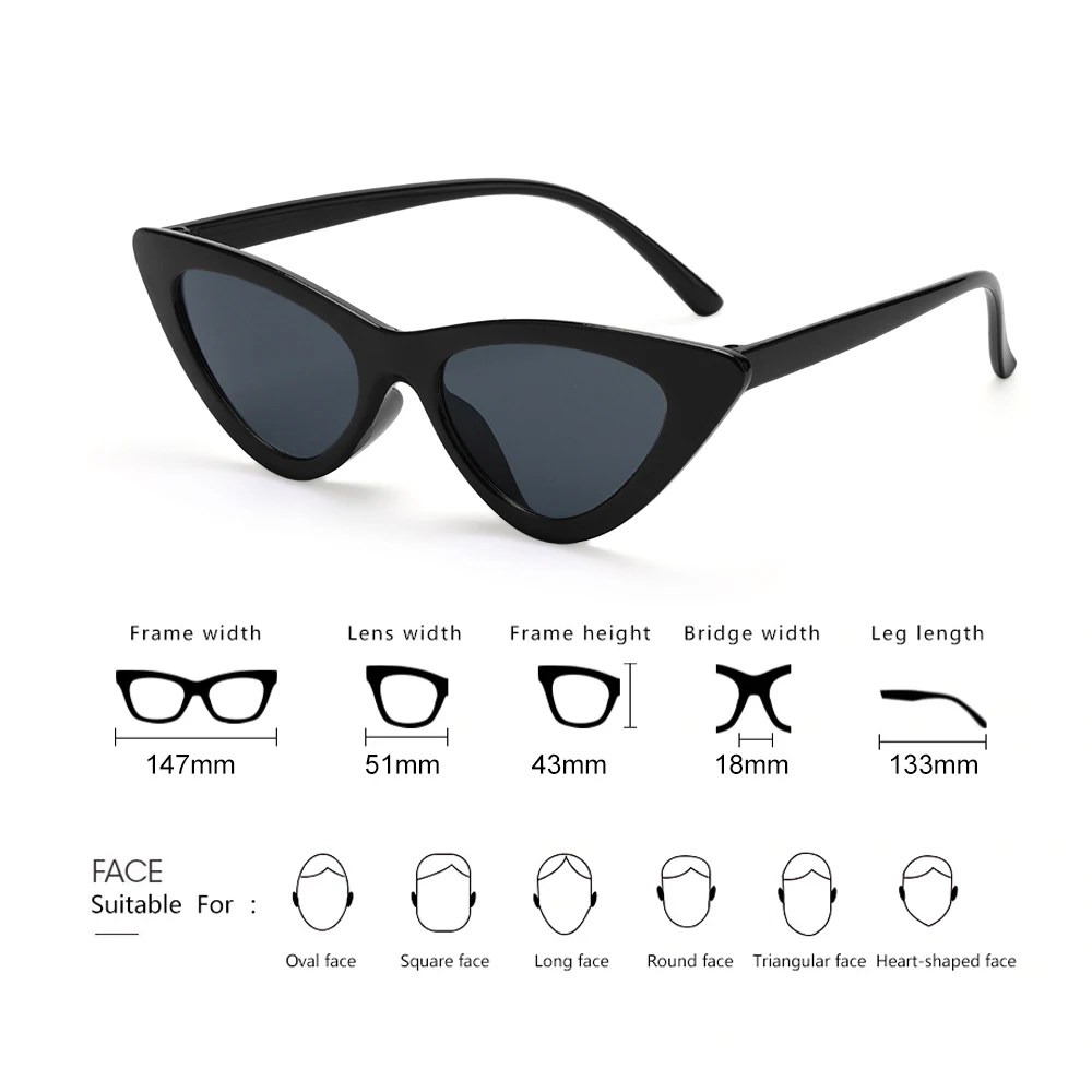 

Sexy Cat Eye Retro Sunglasses Small Triangle Sunglasses Female Shades Ladies Trending Streetwear Eyewear UV400 Eyewear