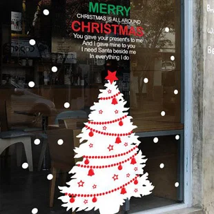 

Large Christmas Tree Sticker X mas Decal Posters Vinyl Wall Decals Decor Mural Glass Shop Window Home Decoration