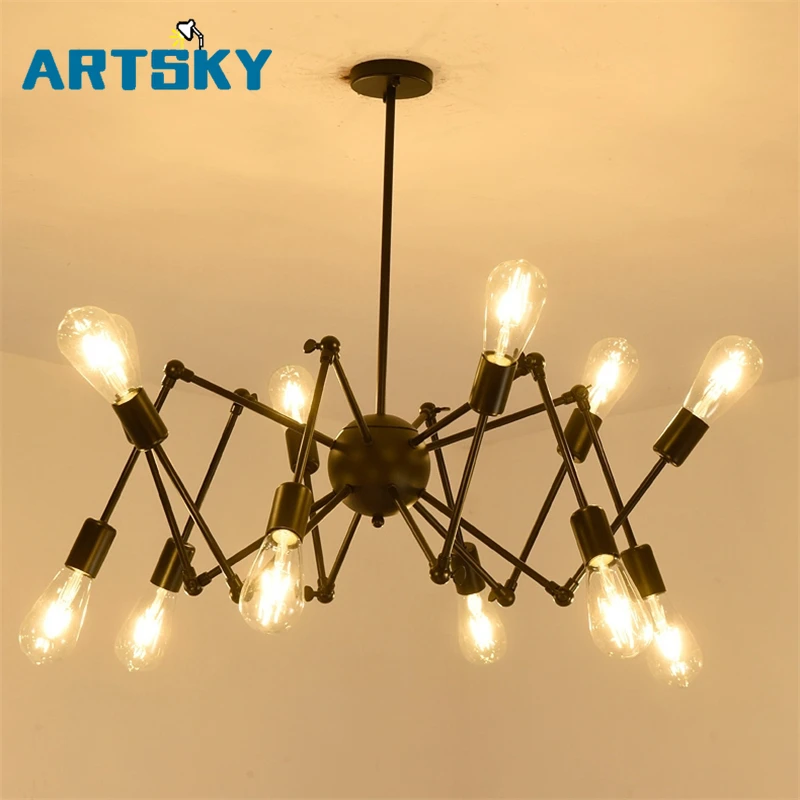 Лофт Ресторан Бар Америка кантри железная люстра винтажное расширение офисная