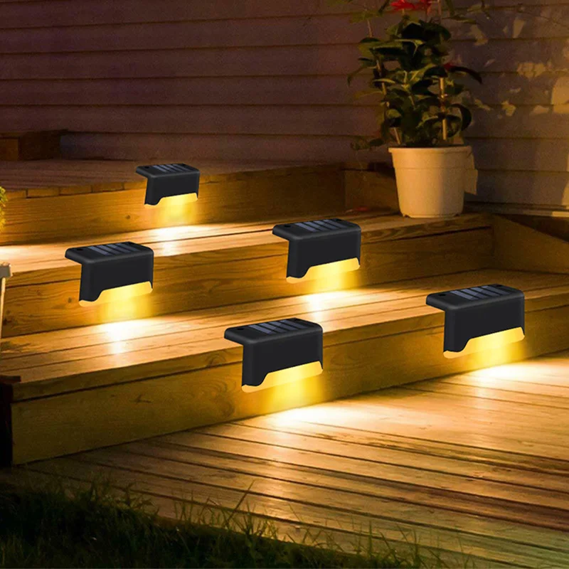 

LED Solar Step Lights Outdoor Waterproof Solar Powered Garden Light Landscape Lamp For Patio Stair Yard Fence Lighting Decor