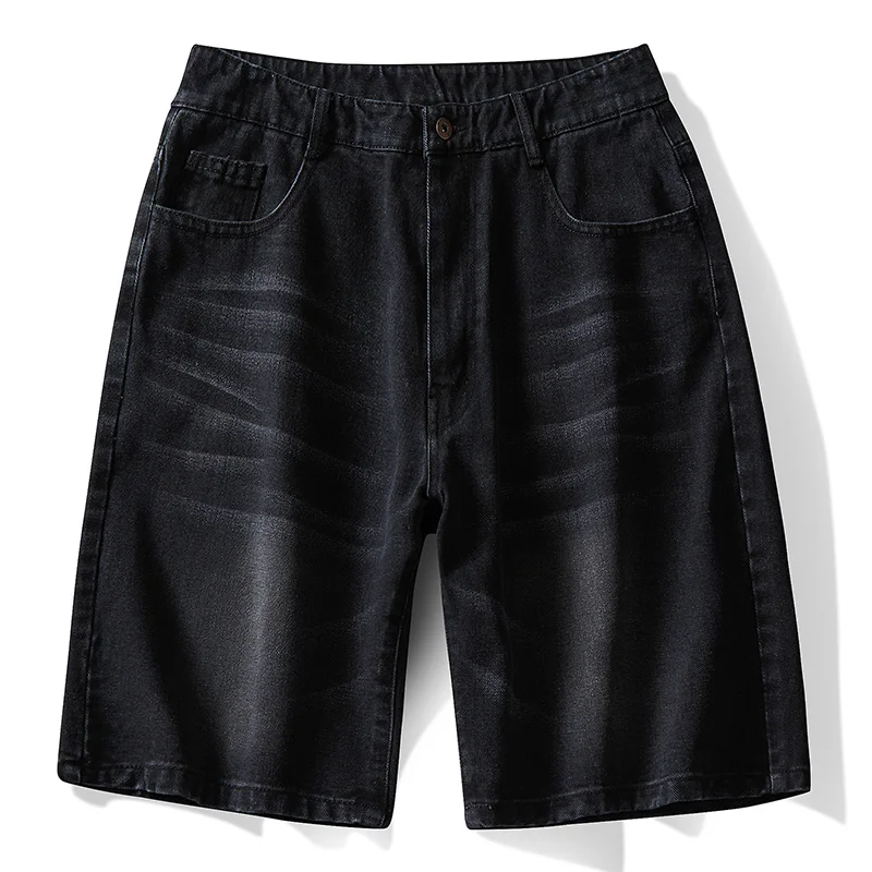 

Летний тренд, прямые джинсовые шорты, брюки с пятью точками, мужские брюки, индивидуальные простые модные Универсальные Летние повседневны...