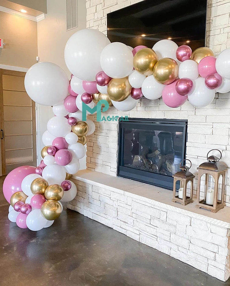 98 шт винтажные персиковые белые латексные воздушные шары гирлянды хромированные