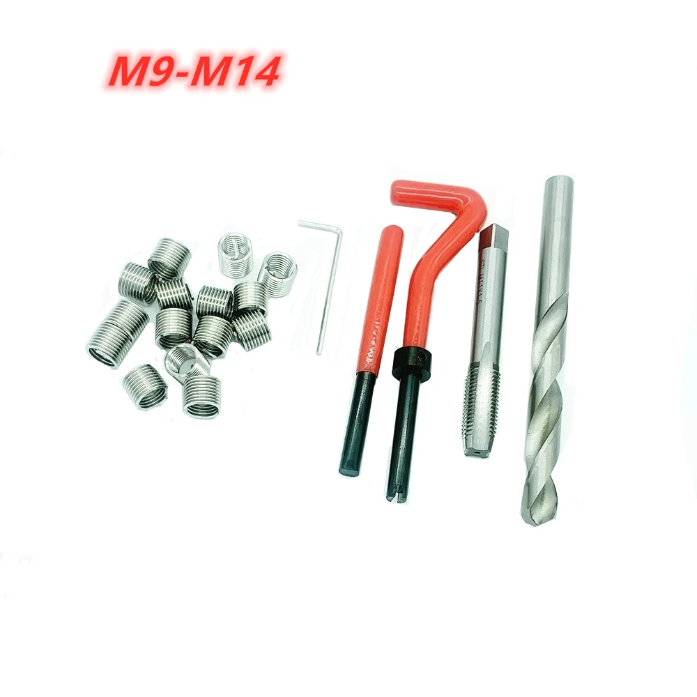 Thread Repair Recoil Insert Installation Kit Tool Drill Tap M9 M10 M11 M12 M14 Helicoil Car Pro Coil Drill Set