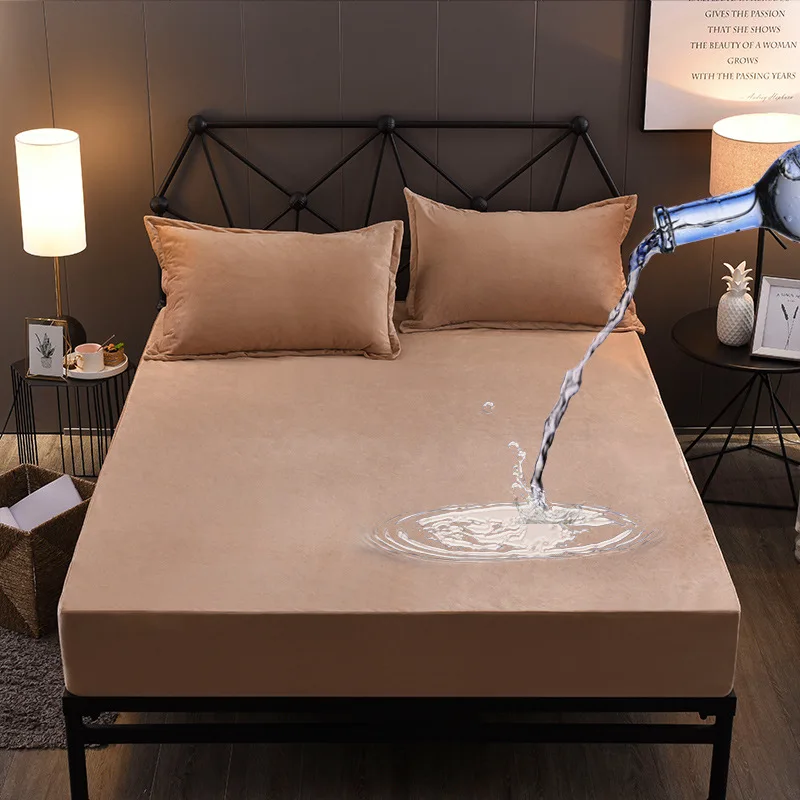 

Nordic 6 color Waterproof Smooth Hypoallergenic Mattress Protector Against Dust Mites And Bacteria Fitted Sheet Mattress Cover