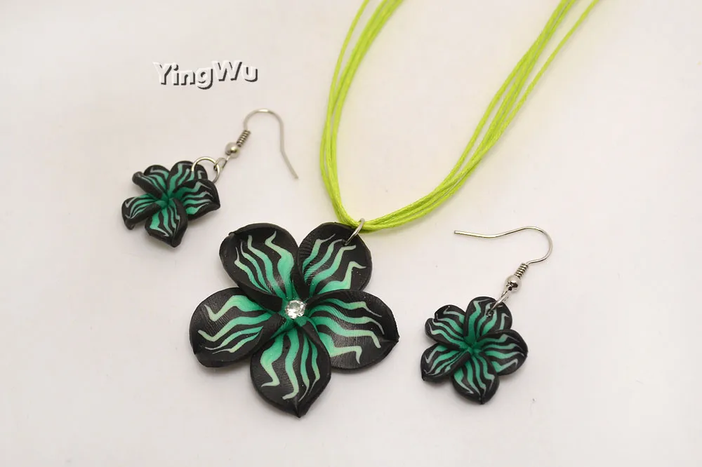 Yingwu New Fashion Hawaii Plumeria Flowers Jewelry Sets Fimo Polymer Clay Earrings Necklace Pendant | Украшения и аксессуары