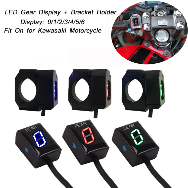 Motorcycle Gear Indicator LED Display 1/2/3/4/5/6 Speed Shift Level ECU Plug Sensor Waterproof For Kawasaki