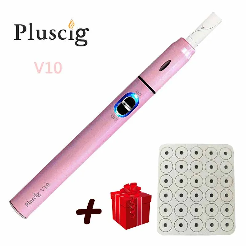 Электронная сигарета Pluscig V10 заряжаемый набор ручек для электронных сигарет 900 мАч 15 непрерывный дым один клик управление завод последние - Цвет: Розовый
