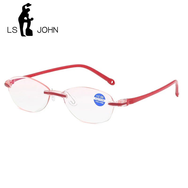 LS JOHN очки для чтения без оправы с защитой от синего света ультралегкие