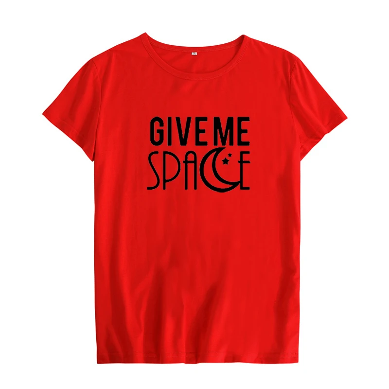 Give Me Space T-shirt Fashion Tumblr Geek Moon Stars Graphic Tees Women Tops Punk Harajuku Hipster t shirt | Женская одежда