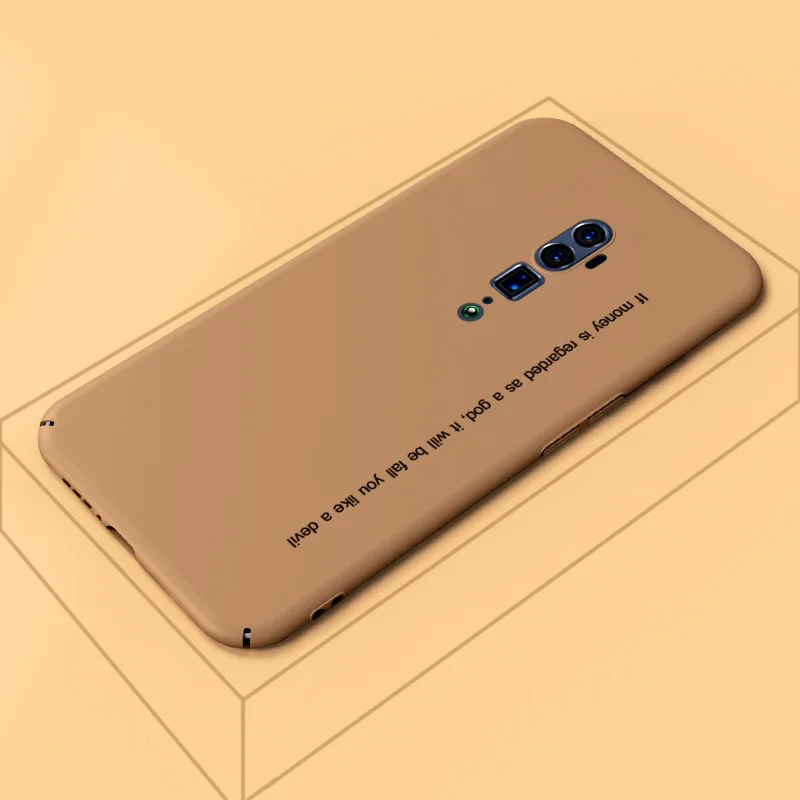 ADKO ультра тонкий цветной чехол для телефона для Oppo Reno Жесткий ПК назад простой стиль Мягкий сенсорный чехол для Oppo Reno Z 10x зум версия - Цвет: Brown